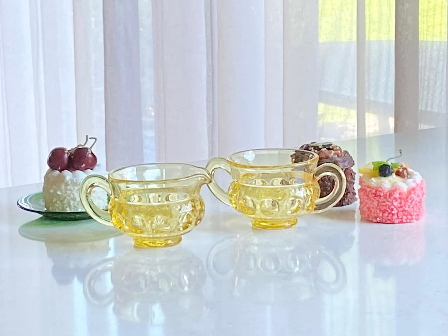 Vintage Colony Kings Crown Topaz Sugar and Creamer Set