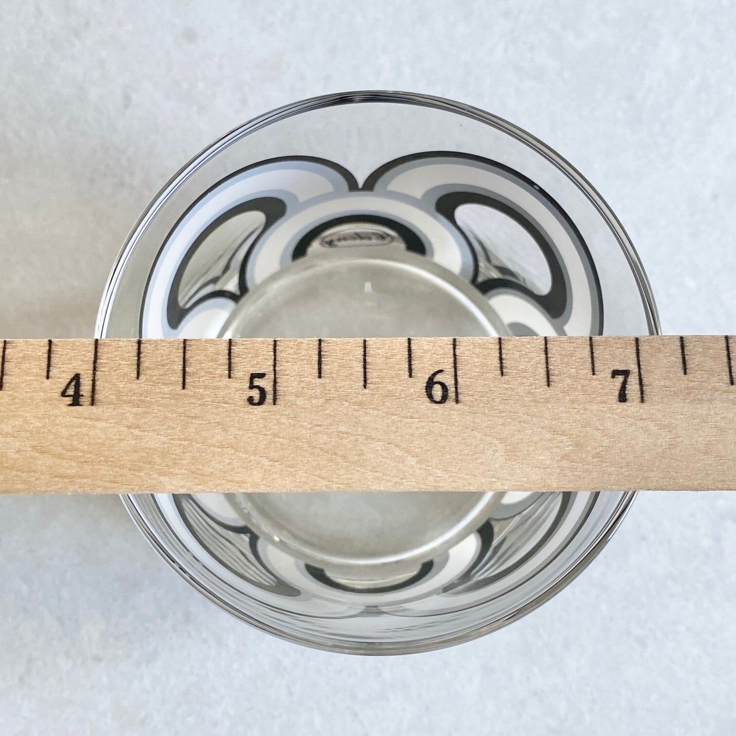 Vintage Colony Retro MCM Black and White Horizon Rainbow Tumblers - Set of 8