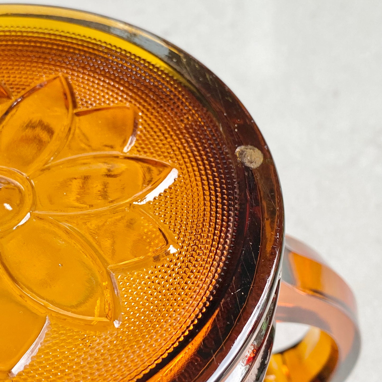 Vintage Tiara Glass Amber Chantilly Pitcher (circa 1971 - 1989)