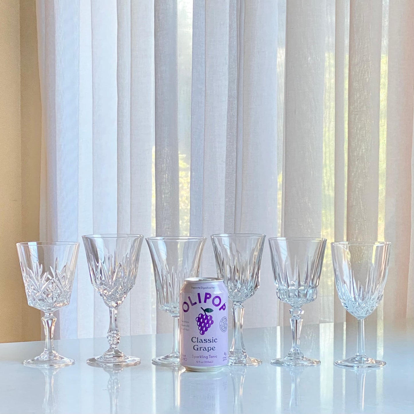 Mixed Set of Six (6) Vintage Glasses (Set 6C)