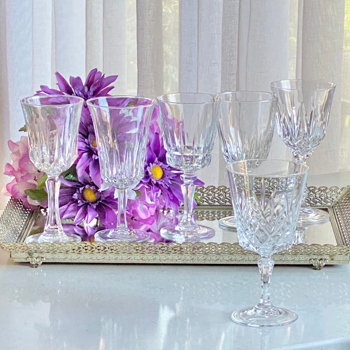 Mixed Set of Six (6) Vintage Glasses (Set 6C)