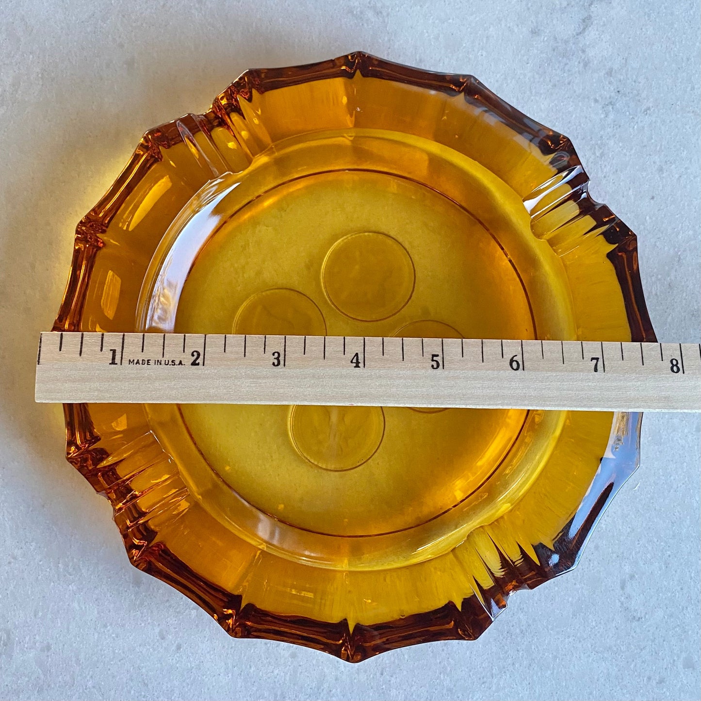 Vintage Fostoria Coin Glass Amber Large Ashtray (circa 1958 - 1982)
