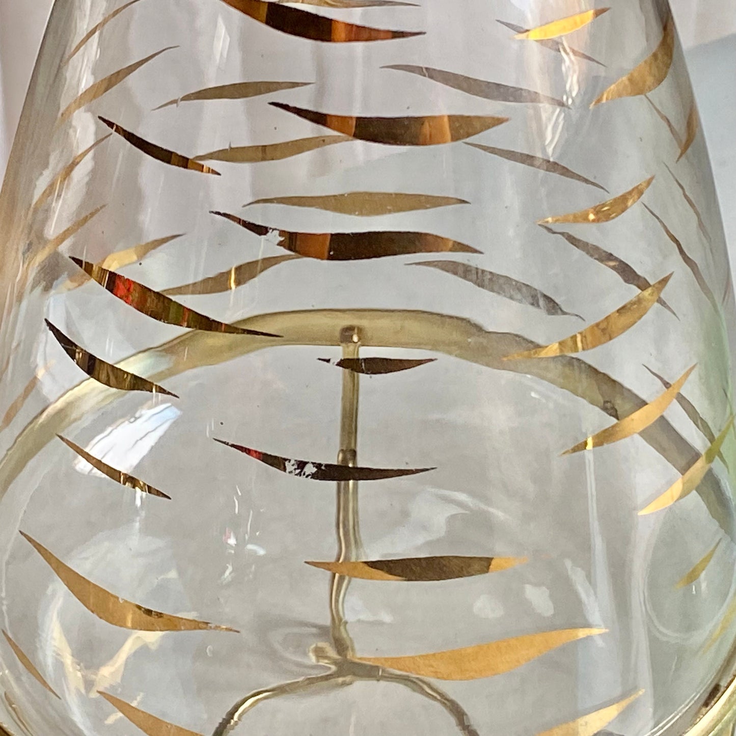 Vintage Pyrex Gold Wave 10 Cup Carafe with Lid and Stand