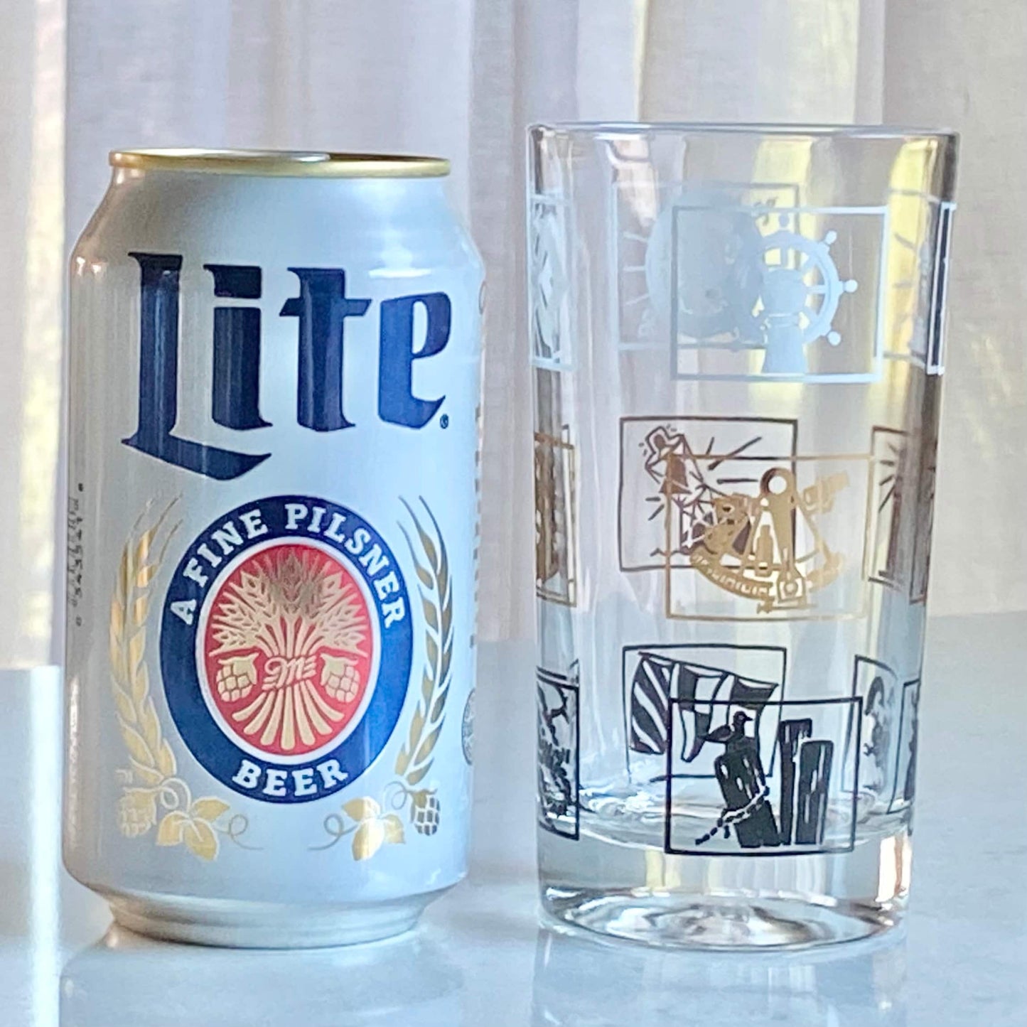 Vintage Nautical Themed Tumblers - Set of 4