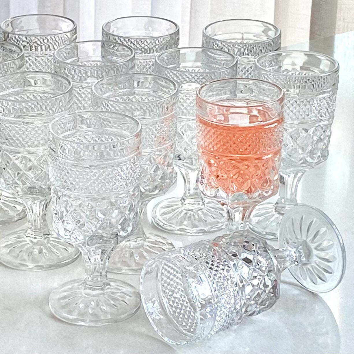 Vintage Anchor Hocking Wexford 6 Ounce Glasses (circa 1962 - 1998) - 32 available