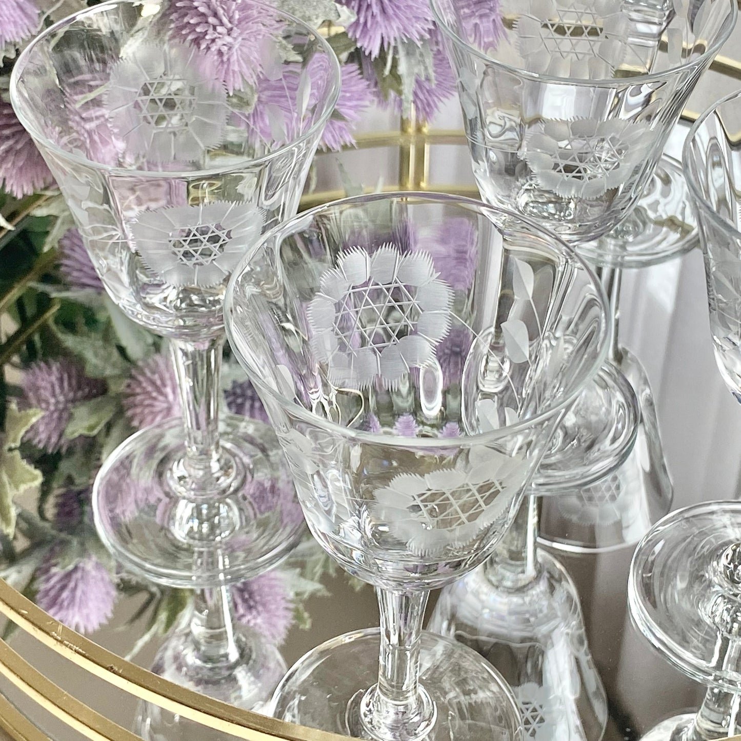 Vintage WJ Hughes Cornflower Glasses - Set of 6