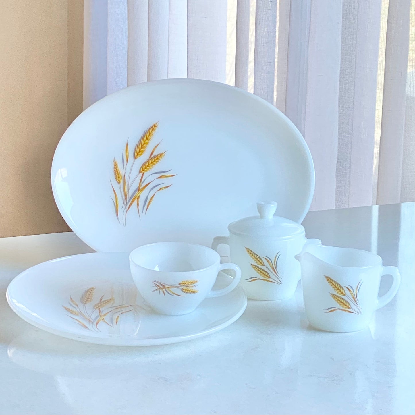 Vintage Anchor Hocking Fire King Wheat Cups (circa 1962 - 1966) - set of 6