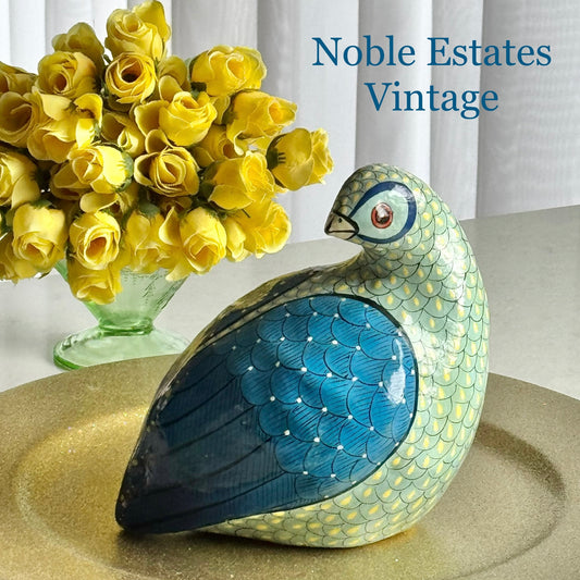 Vintage Signed Ramiro Coss y Leon Paper Mache Quail Bird