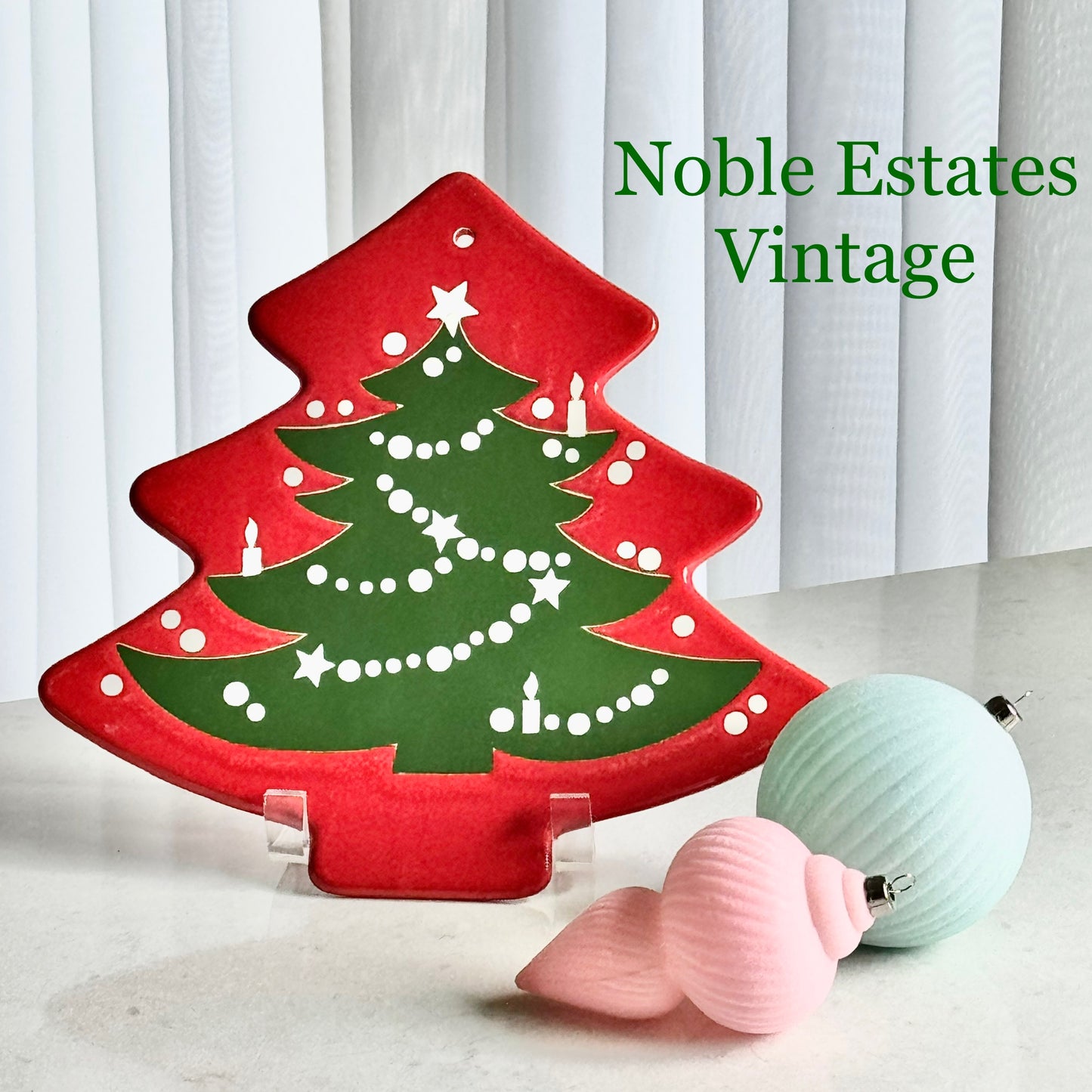 Vintage Waechtersbach Red Christmas Tree Cheese Plate Trivet