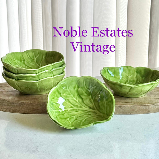 Vintage Holland Mold Cabbage Leaf Bowls - Set of 5