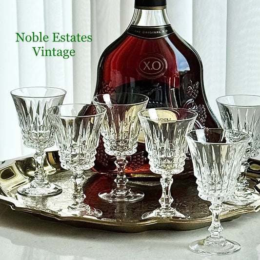 Vintage Cristal D’Arques-Durand Tuilleries Villandry Cordial / Tasting Glasses (circa 1976 - 1997) - Set of 6