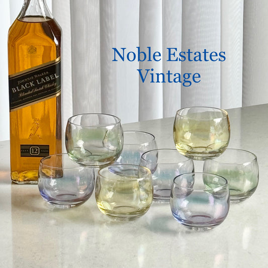 Vintage Federal Glass Gem Tone Roly Poly Tumblers - Set of 8