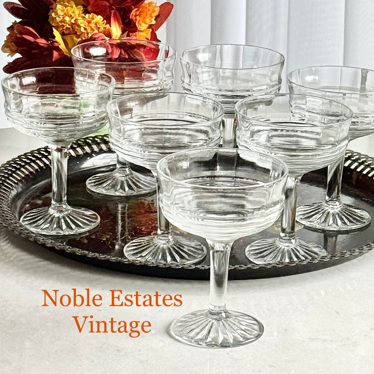 Vintage Anchor Hocking Circle Glasses / Sherbet Dishes (circa 1930 - 1935) - Set of 7