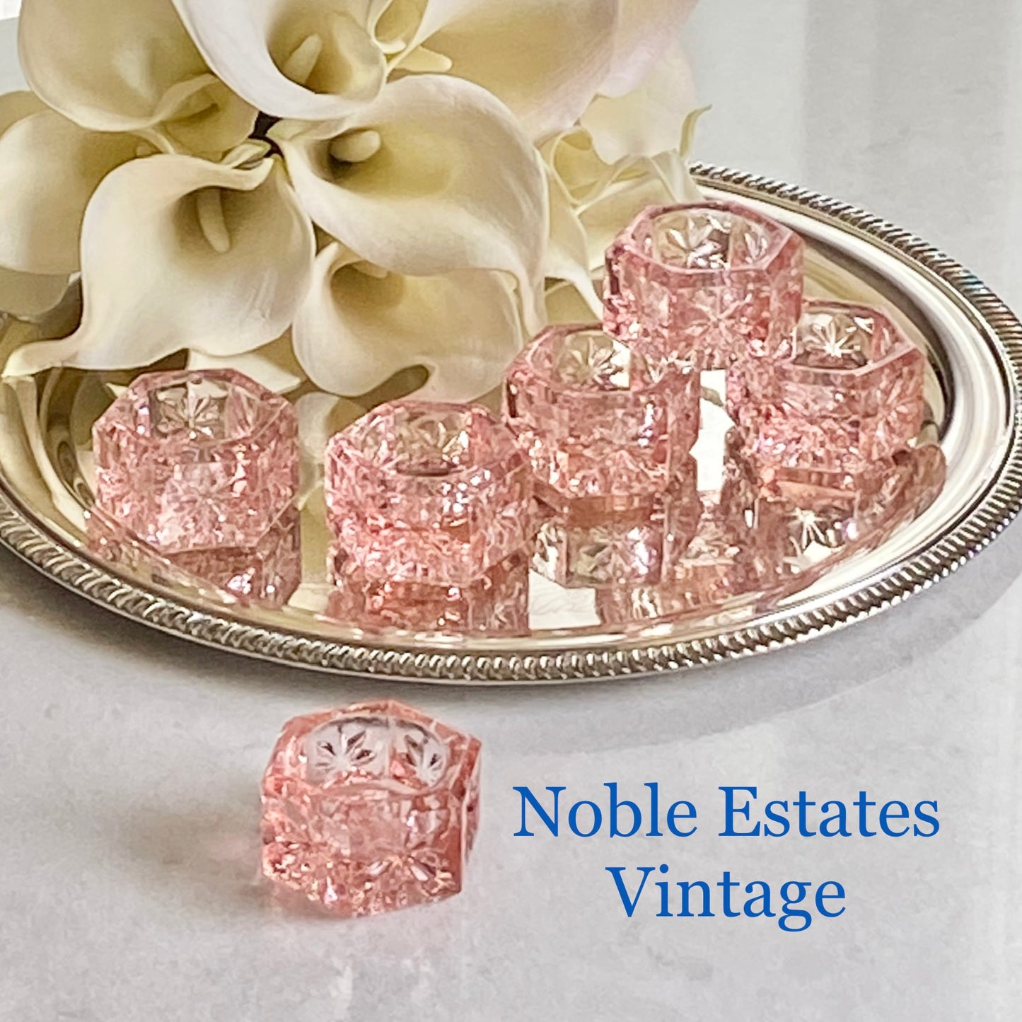 Vintage Pink Hexagonal Salt Dips - Set of 6