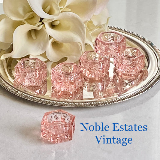 Vintage Pink Hexagonal Salt Dips - Set of 6