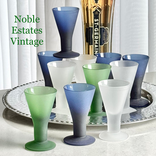 Vintage Estonian Skankristalli AS Liquor / Cordial Glasses - Set of 11, mixed colors