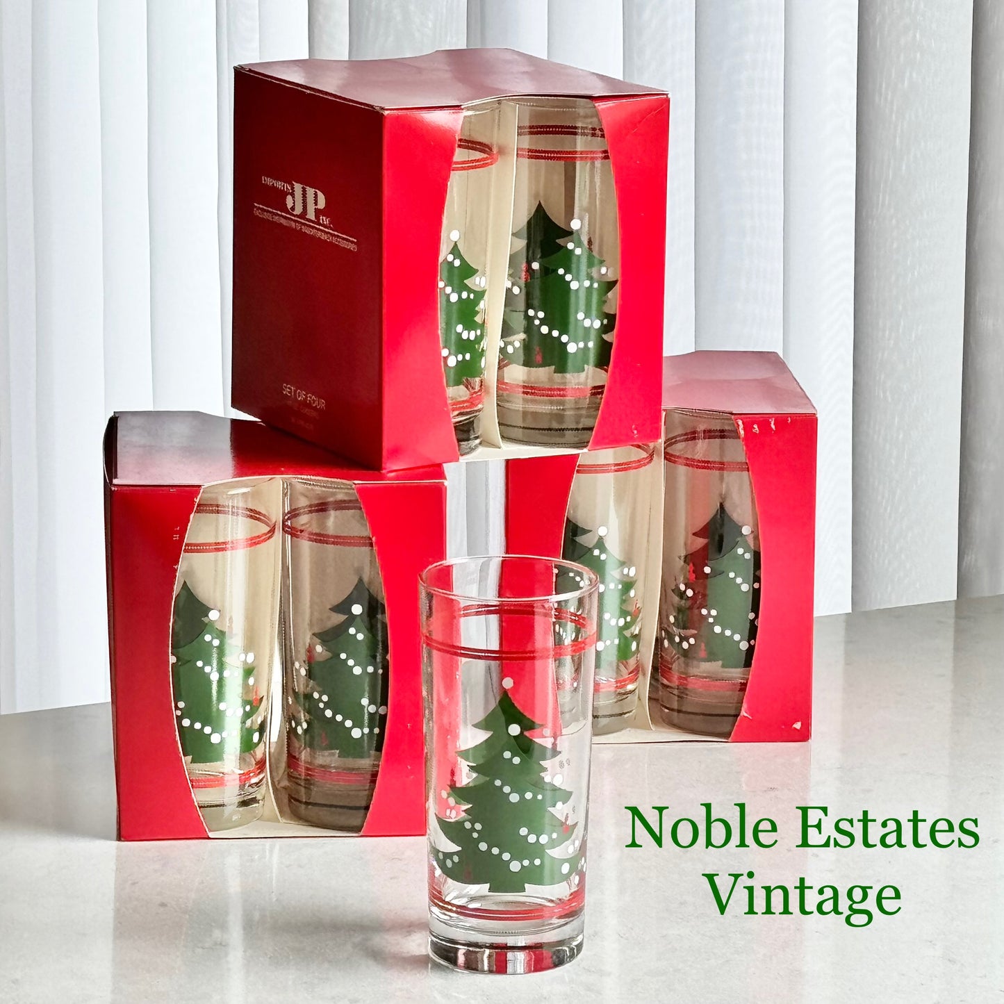 Vintage Waechtersbach Christmas Tree 15 Ounce Cooler Glasses - Set of 12 Tumblers