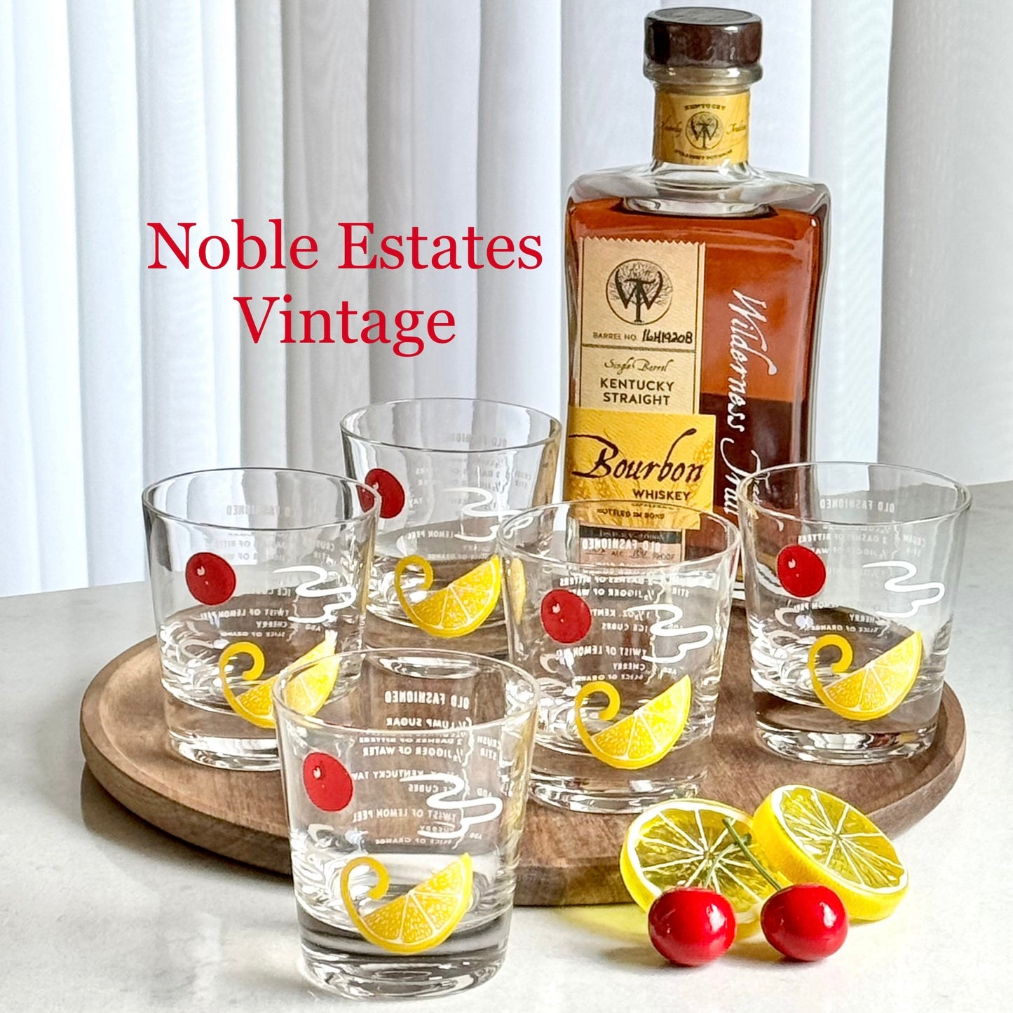 Vintage Old Fashioned Recipe Glasses - Set of 5