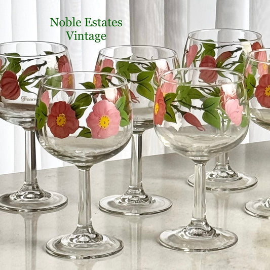 Vintage Franciscan Desert Rose Glasses (6-1/2 inch, 12 oz.) - Set of 8