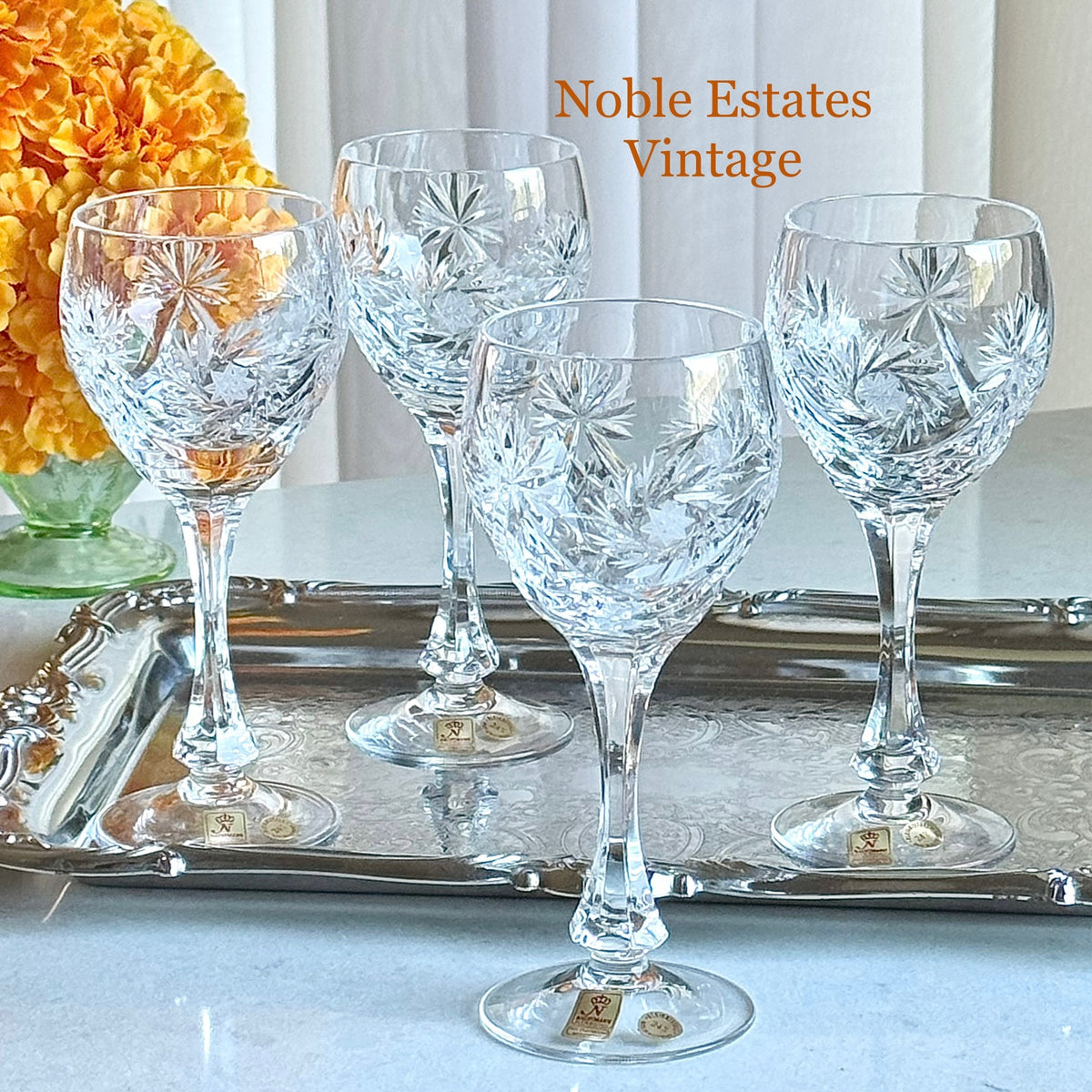 Vintage Nachtmann Schliff Schleuder Glasses - Set of 4