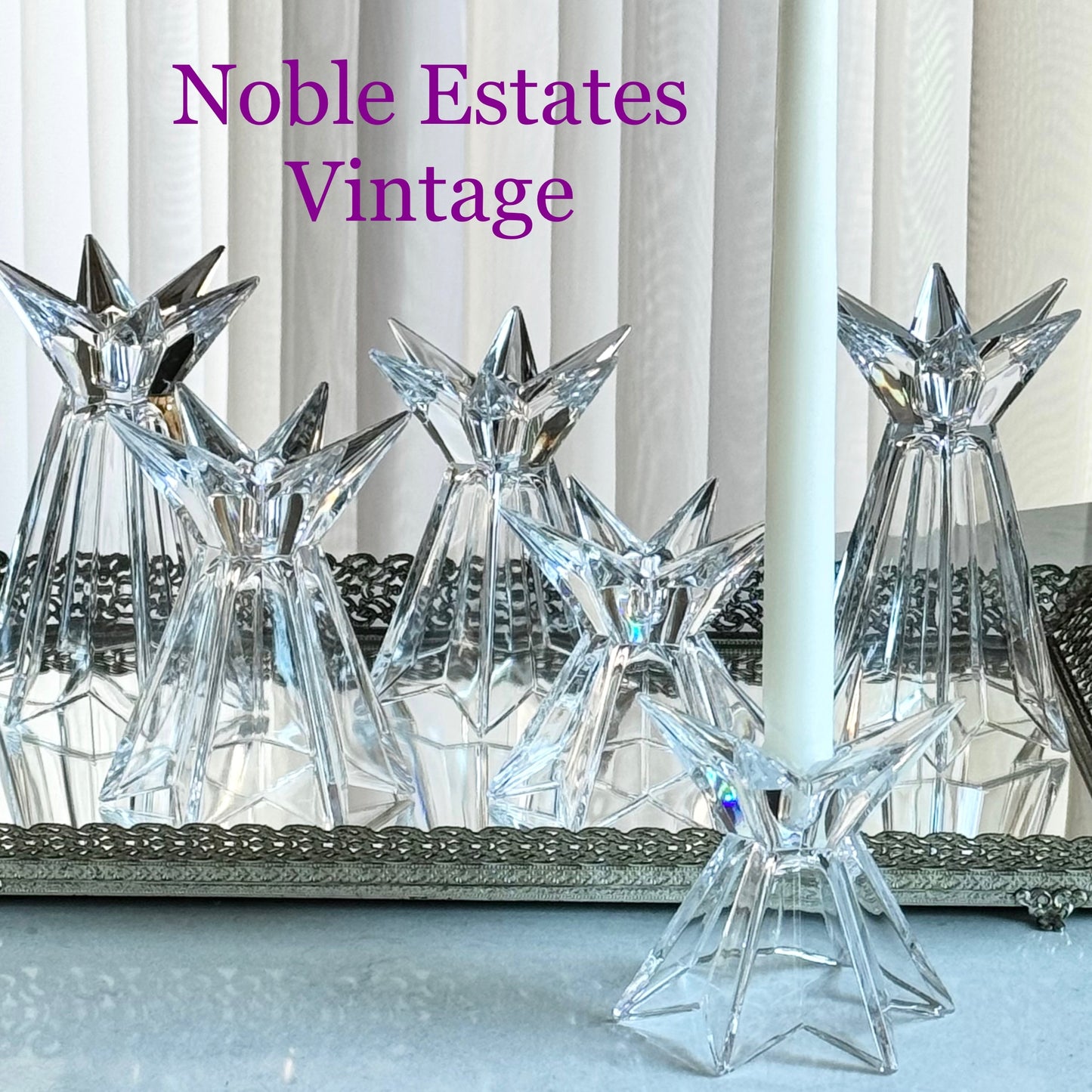 Vintage Mikasa Galaxia Candle Holders (circa 1997 - 2000) - Set of six (two each of three sizes)