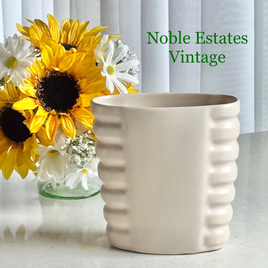 Vintage Catalina Pottery Ribbed Vase