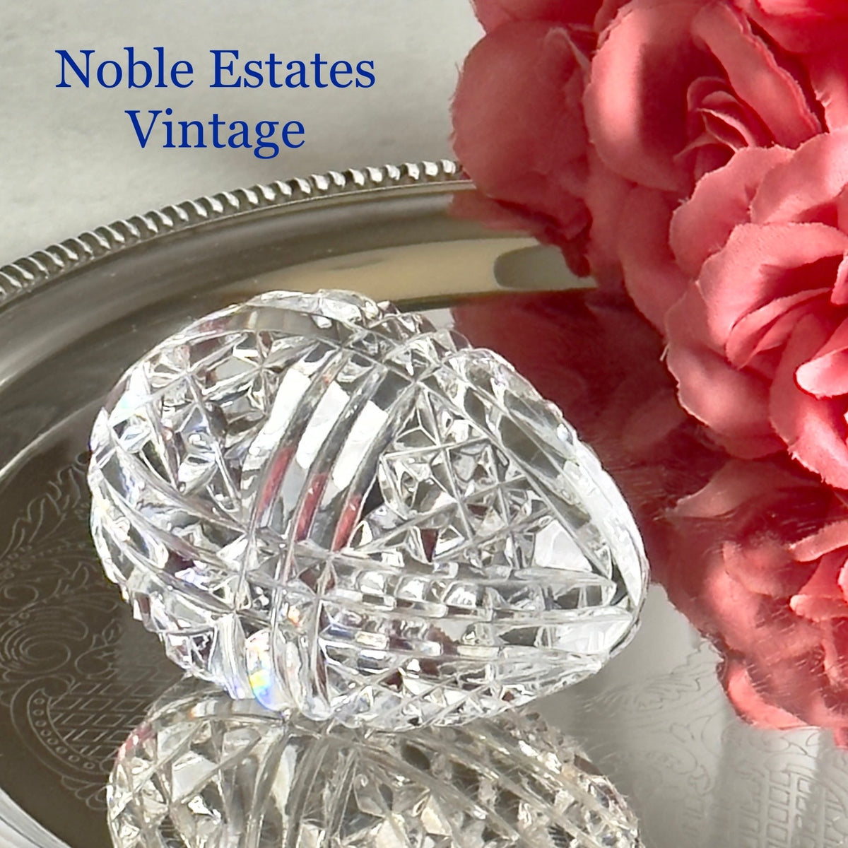Vintage Waterford Crystal Ribbon Egg Paperweight