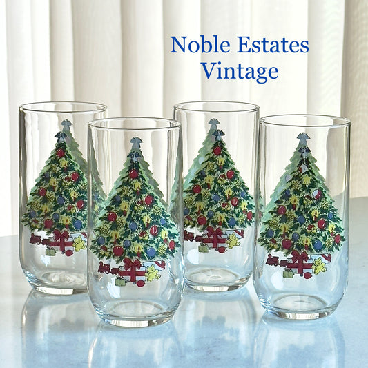 Vintage Pfaltzgraff Heritage Christmas Glasses - Set of 4 Tumblers