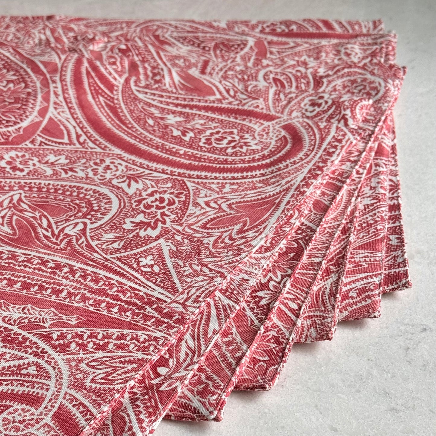 Ralph Lauren Veranda Paisley Red Placemats - Set of 8