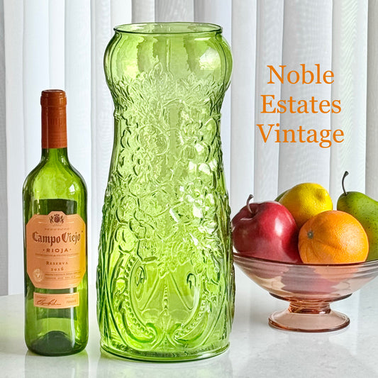 Vintage Tiara Exclusive Large Green Glass Vase