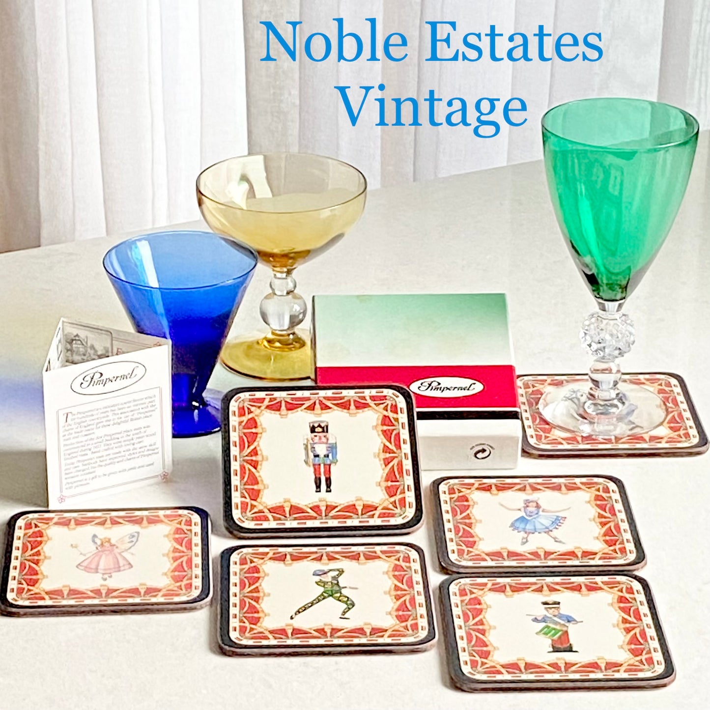 Vintage Pimpernel Christmas Holiday Nutcracker Coasters - Set of 6