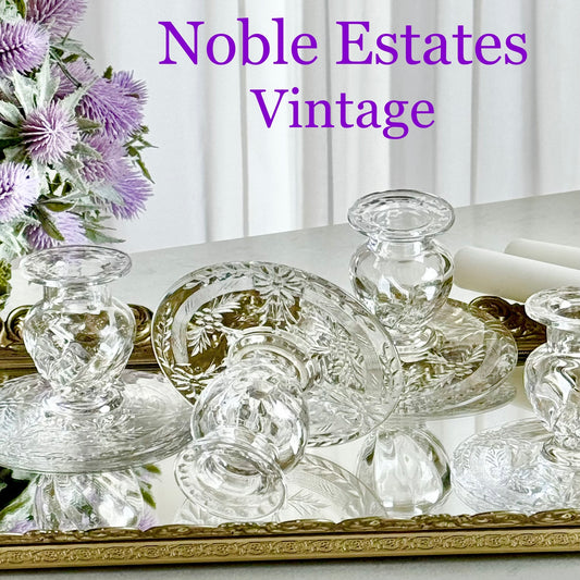Vintage Etched Candle Holders - Set of 4