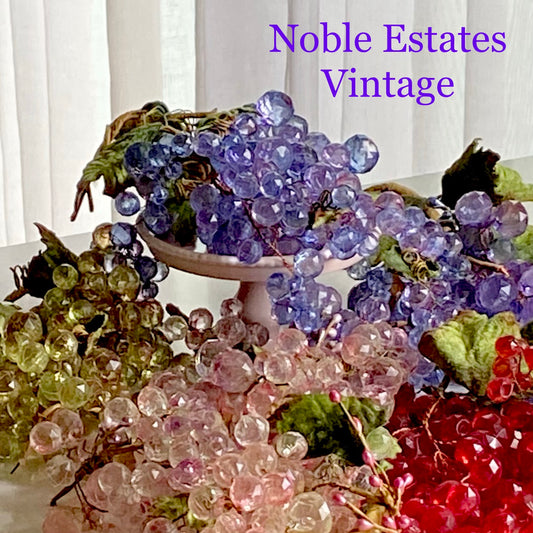 Vintage Lucite Faceted Grapes - Four Colors Available (Purple, Pink, Red and Green)