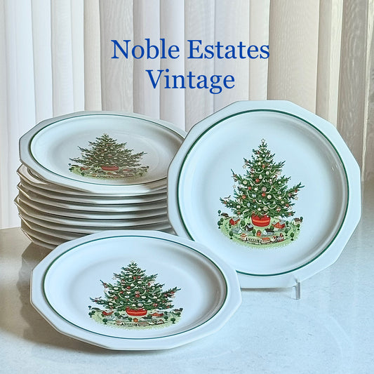 Vintage Pfaltzgraff Heritage Christmas Dinner Plates - Set of 12