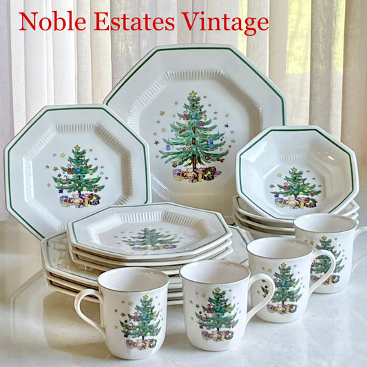 Vintage Nikko Christmastime Dishes - Service for Four (16 pieces total)