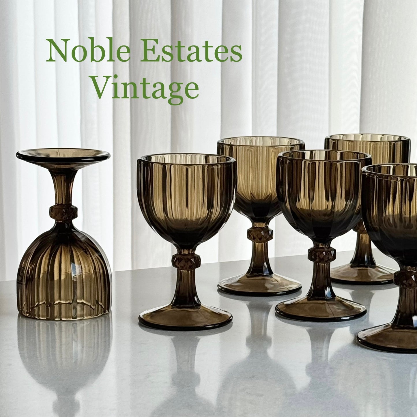 Vintage Imperial Glass Essex Brown Small Goblets  (circa 1982 - 1984) - Set of 12
