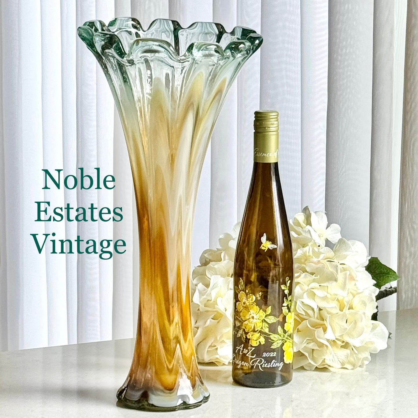 Vintage Art Glass Swung Vase