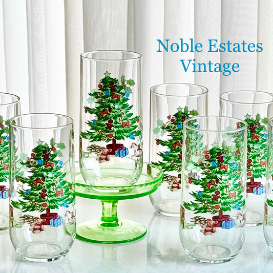 Vintage Luminarc Noel Glasses - Set of 8 Tumblers