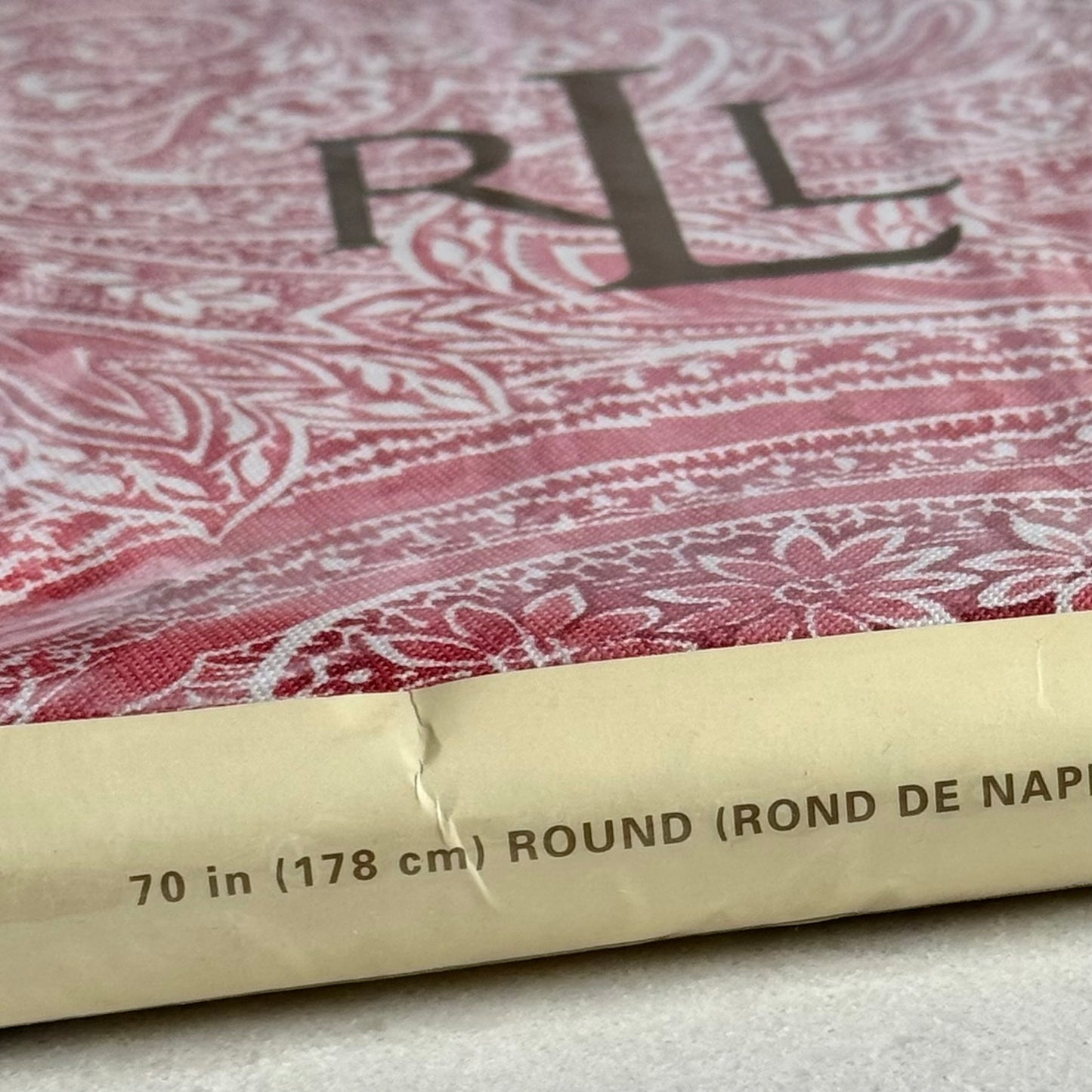 Ralph Lauren Veranda Paisley Red Tablecloth - 70 inch round