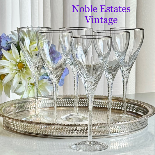 Vintage Lenox Encore Platinum Rim Glasses - Set of 6