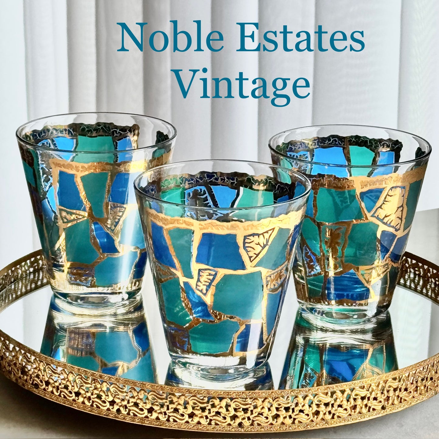 Vintage Georges Briard Europa Rocks Glasses - Set of 3