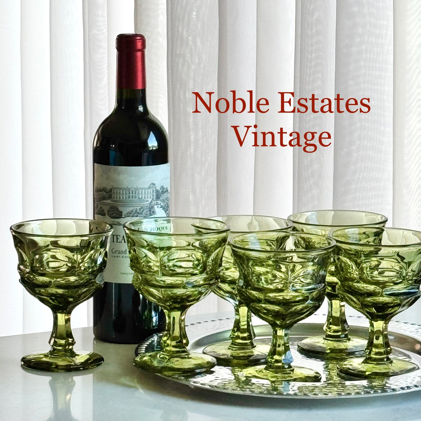 Vintage Fostoria Argus Green Glasses (circa 1963 - 1982) - Set of 6