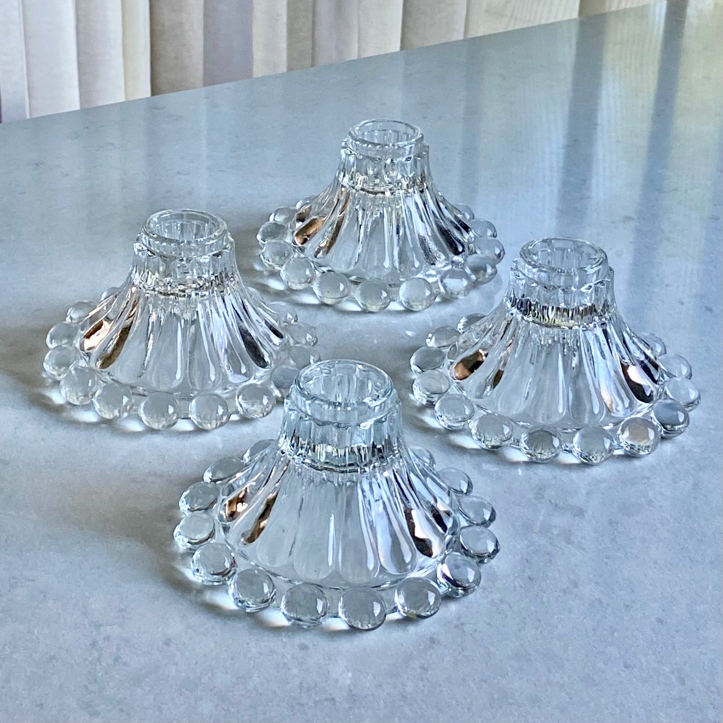 Vintage Anchor Hocking Boopie Bermick Candle Holders - Set of 4