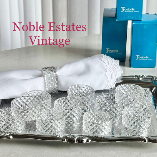 Vintage Fostoria Heritage Napkin Rings (circa 1979 - 1982) - Set of 12