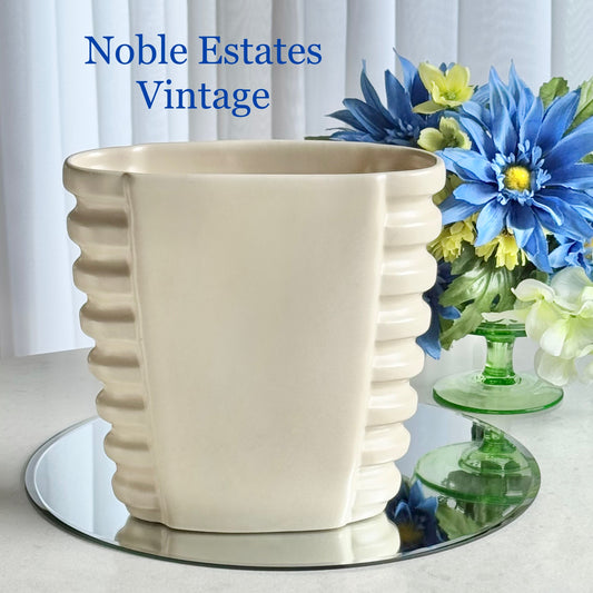 Vintage Catalina Pottery Large Ribbed Vase