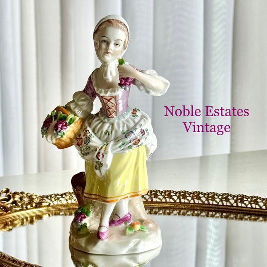 Vintage Sitzendorf German Porcelain Girl Figurine