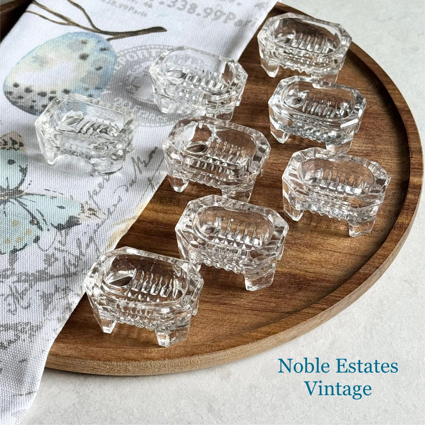 Vintage Oval Footed EAPG Salt Dips - Set of 8