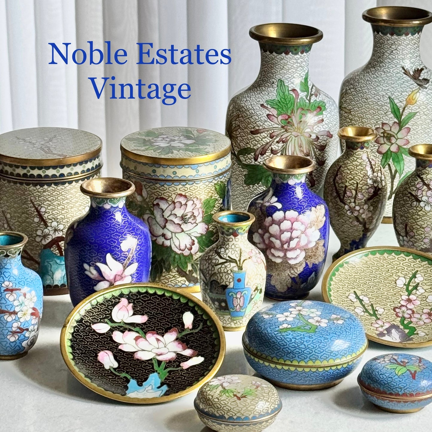 Vintage Chinese Cloisonne Vases (#C3) - Set of 2
