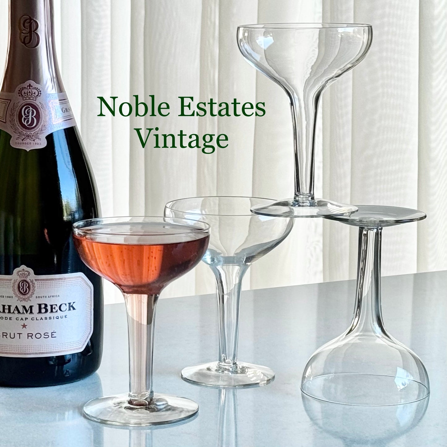 Vintage Hollow Stem Glasses - Set of 4