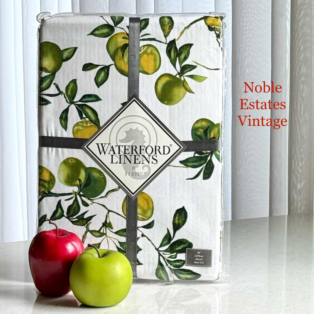 Waterford Linens Golden Apples Tablecloth - 90 inch round